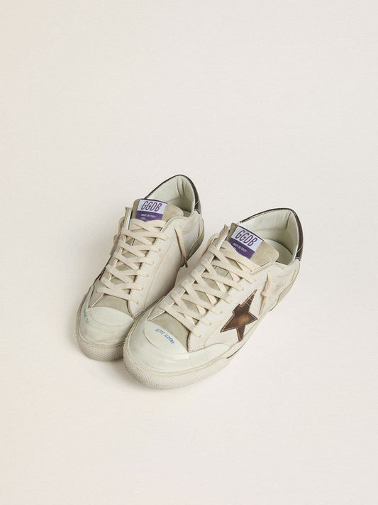 Men's Super-Star LTD in suede with brown leather star and metallic leather heel tab