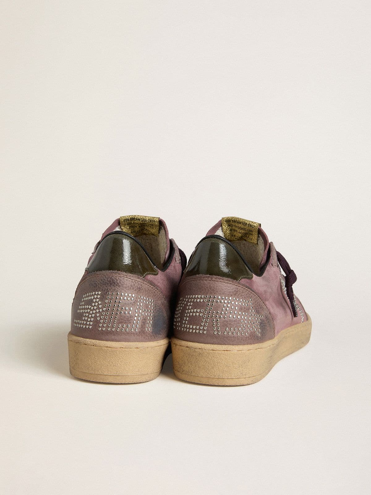 Men's Ball Star in purple suede with star with silver studs and black naplak heel tab