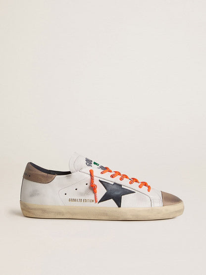 Men's Super-Star LTD in leather with black leather star and beige leather heel tab