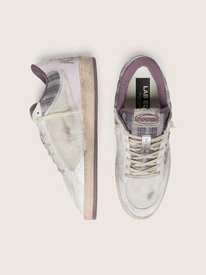Men’s Ball Star LAB in white nylon and pony skin with silver star and lilac inserts