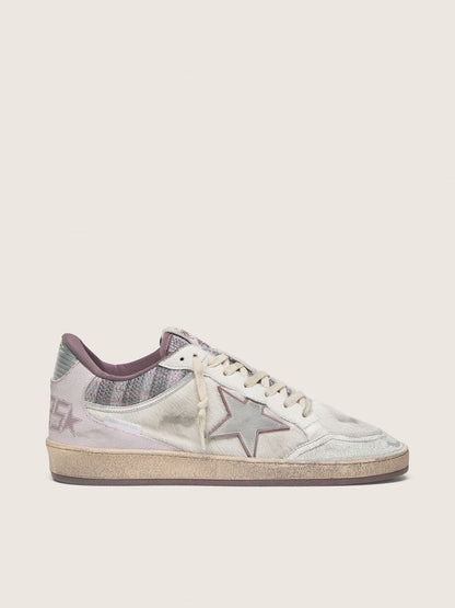Men’s Ball Star LAB in white nylon and pony skin with silver star and lilac inserts