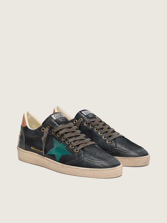 Men’s Ball Star LTD in black leather with green embroidered star