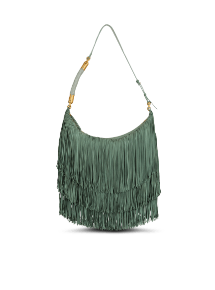 Ébène Hobo Large fringed suede bag