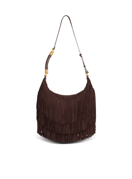Ébène Hobo Large fringed suede bag