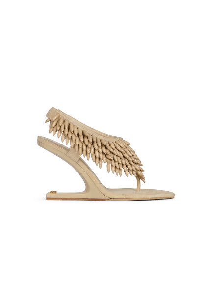 No Wedge beaded suede sandals