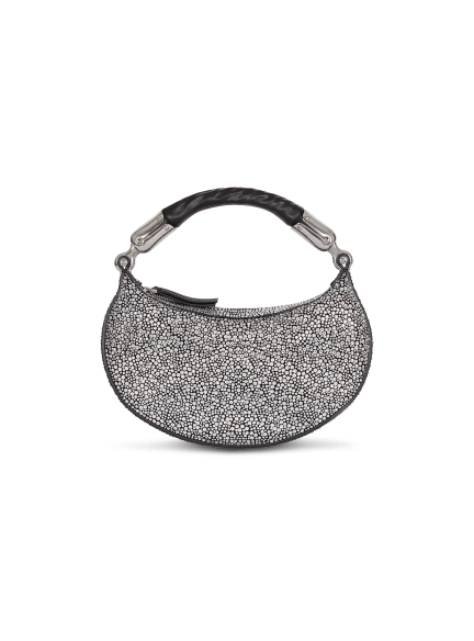Ébène Mini bag in suede and crystals