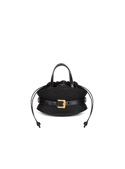 Shuffle Mini bag in calfskin and raffia