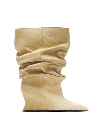Draped suede Wedge ankle boots