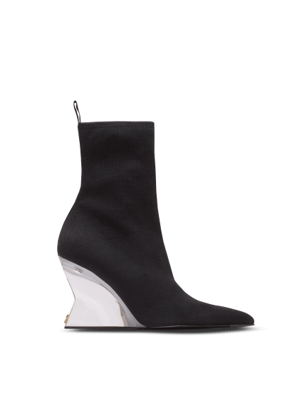 Wedge knit ankle boots