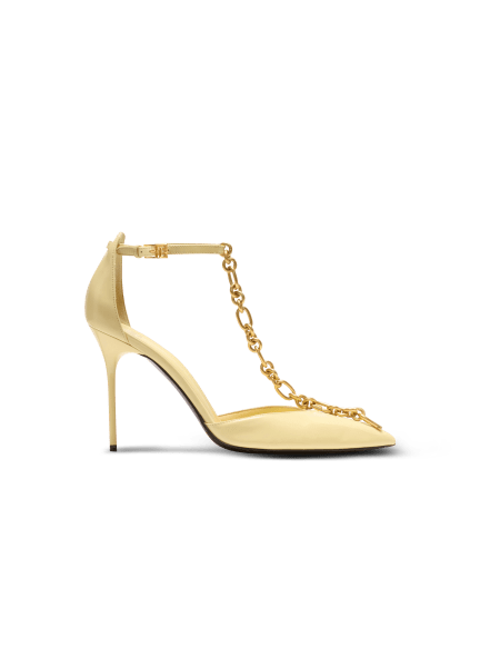 Sync shiny lambskin stilettos