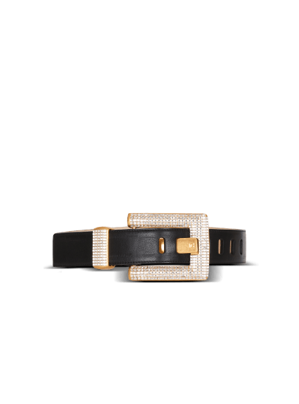 Anthem calfskin and crystal belt