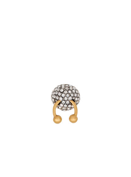 Piercing brass and rhinestone ring