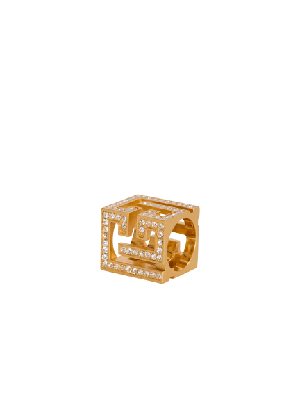 PB 3D rhinestone cube ring