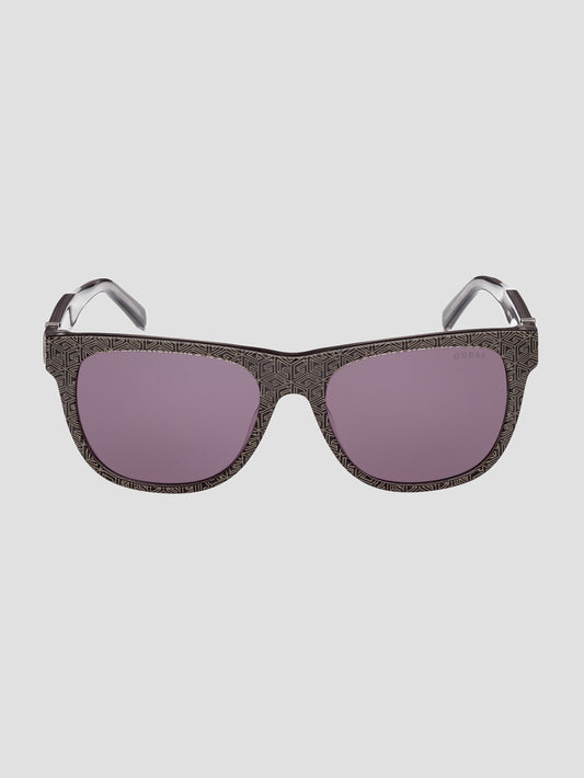 Square Logo Print Plastic Sunglasses
