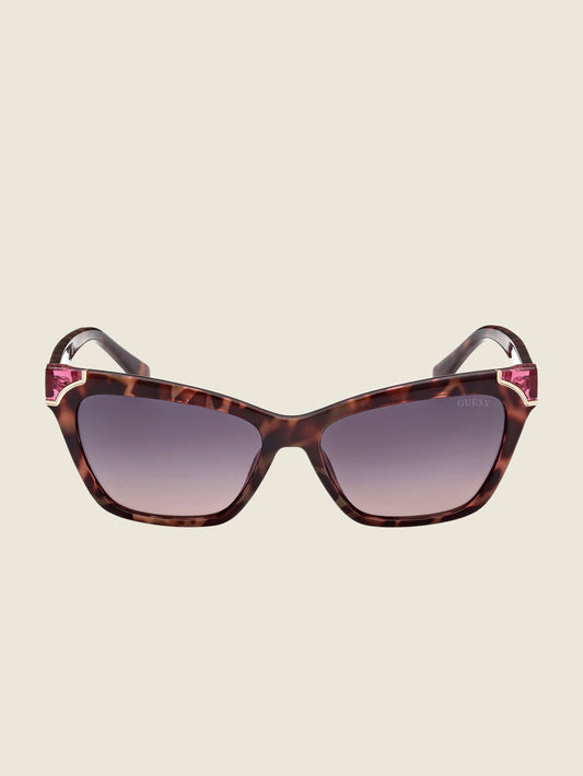 Tortoise Plastic Square Sunglasses