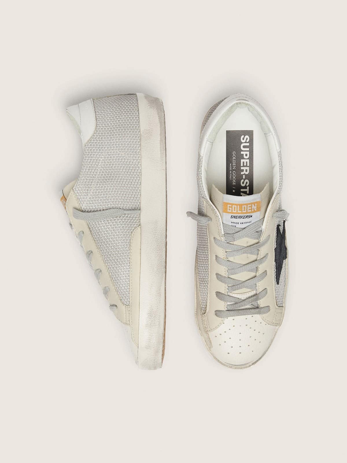 Women's Super-Star in leather with black star