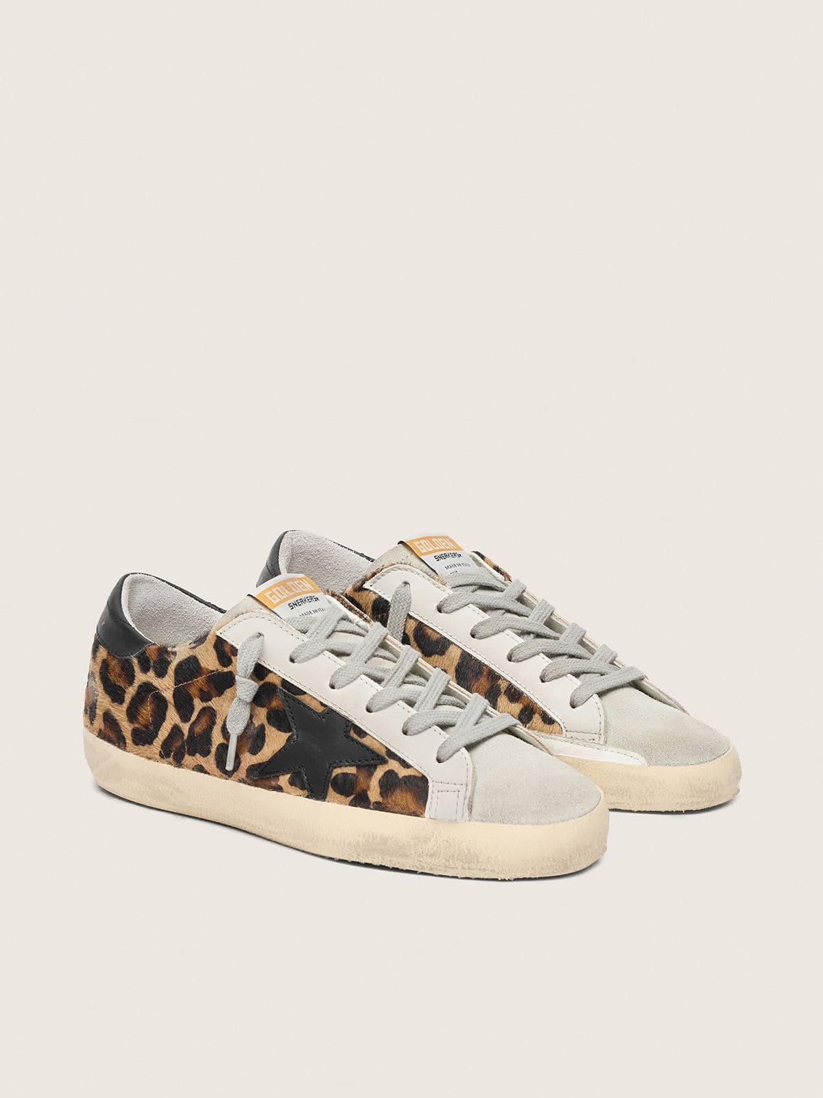 Women's Super-Star in leopard print leather