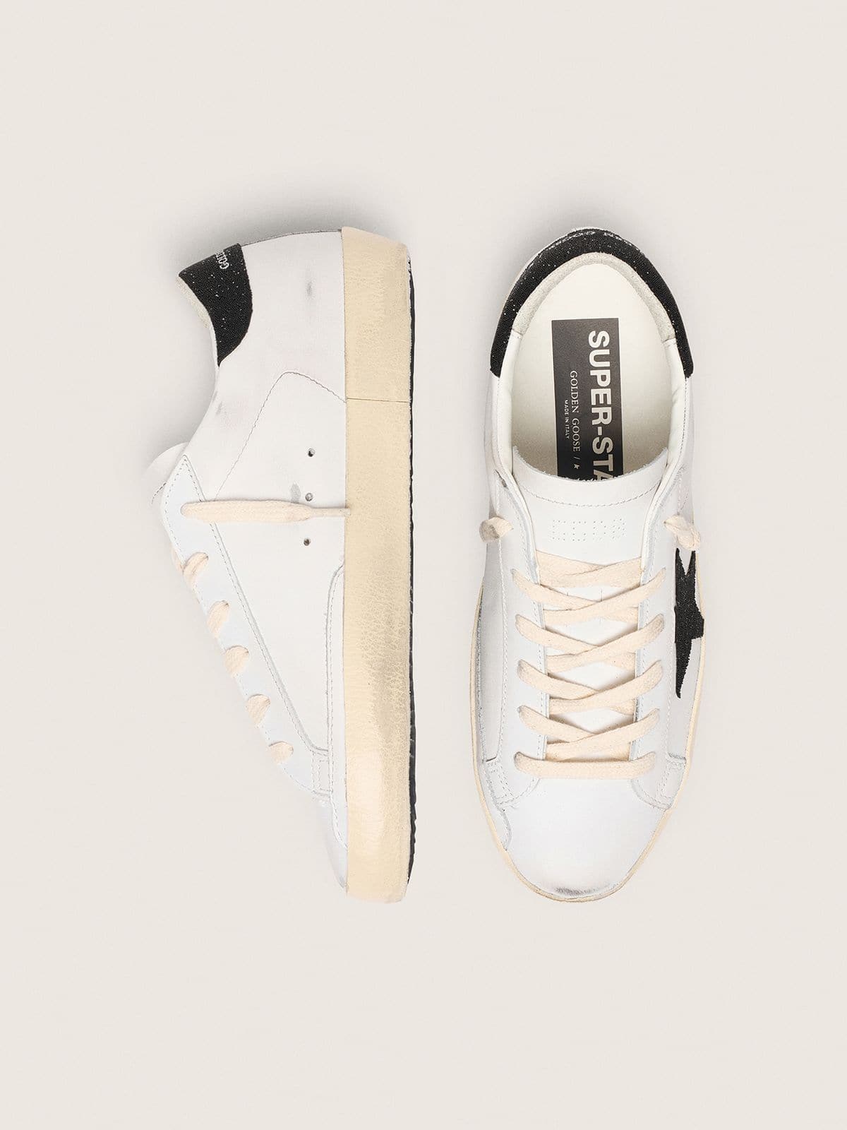 Women’s Super-Star with a black Swarovski crystal star and heel tab