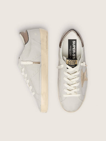 Super-Star with crackle leather star and metallic foiled leather heel tab