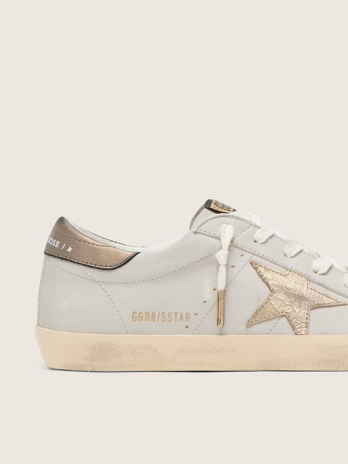 Super-Star with crackle leather star and metallic foiled leather heel tab