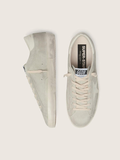 Women’s Super-Star in light gray suede with white leather star