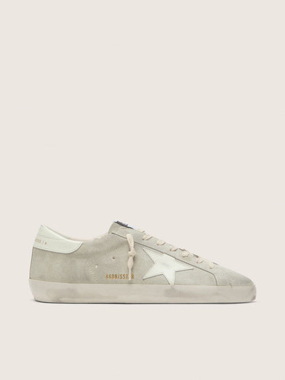Women’s Super-Star in light gray suede with white leather star