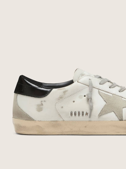 Women's Super-Star with black heel tab and metal stud lettering