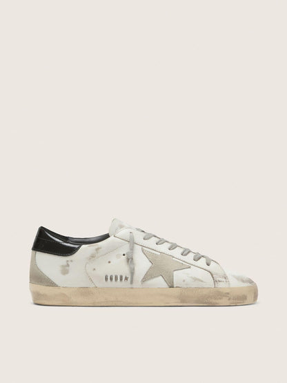 Women's Super-Star with black heel tab and metal stud lettering