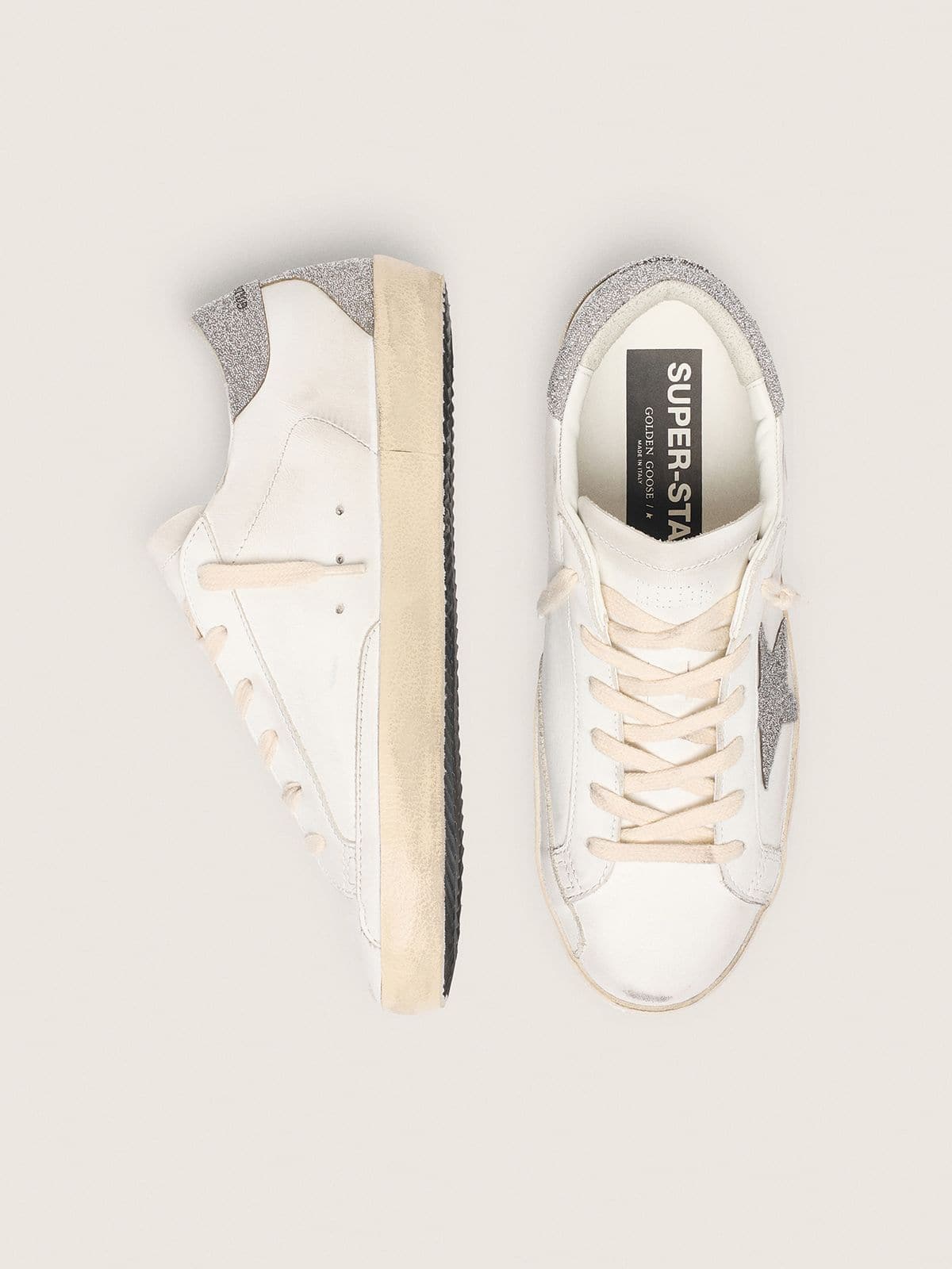 Women’s Super-Star with silver Swarovski crystal star and heel tab