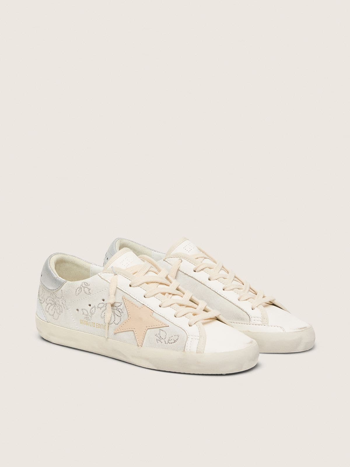 Women's Super-Star  with Swarovski crystals and smoke gray leather star