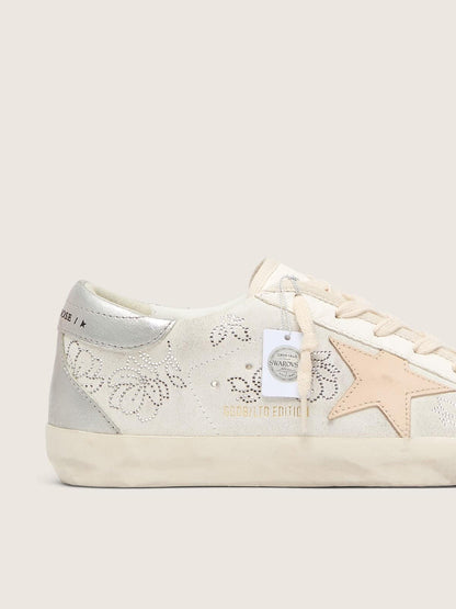 Women's Super-Star  with Swarovski crystals and smoke gray leather star