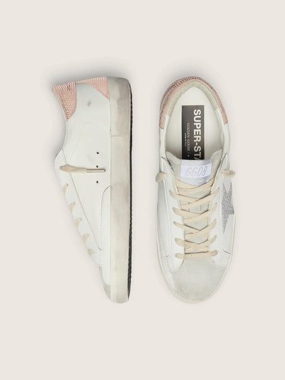 Women’s Super-Star in leather with Swarovski crystal star and heel tab