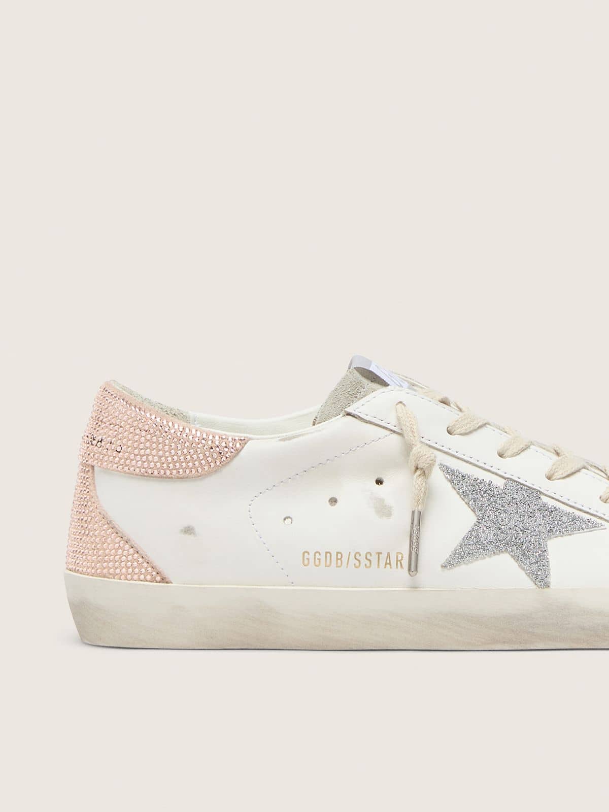 Women’s Super-Star in leather with Swarovski crystal star and heel tab