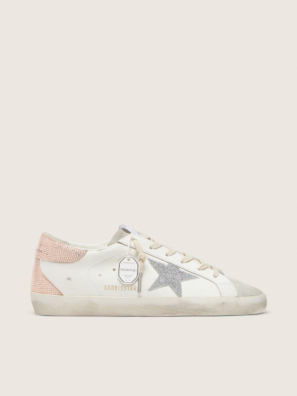 Women’s Super-Star in leather with Swarovski crystal star and heel tab