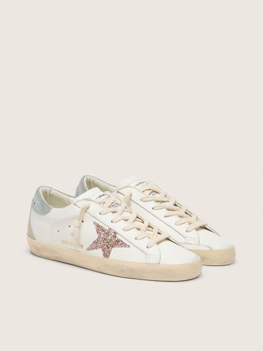 Women's Super-Star LTD with multicolor glitter star and suede heel tab