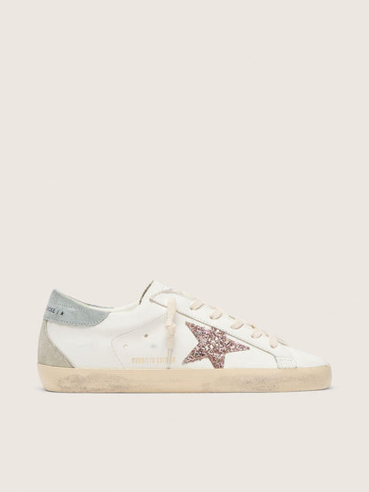 Women's Super-Star LTD with multicolor glitter star and suede heel tab