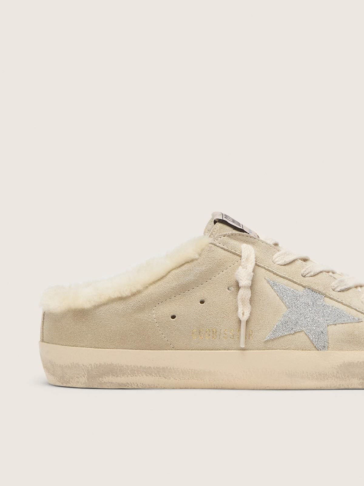 Super-Star Sabots with Swarovski crystal star and shearling lining