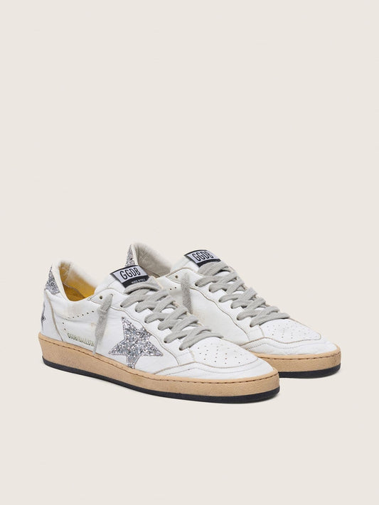 Women's Ball Star in nappa with silver glitter star and heel tab