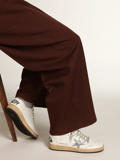 Women's Ball Star in nappa with silver glitter star and heel tab