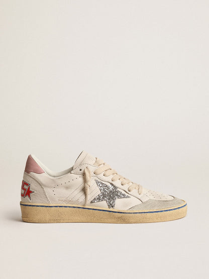 Ball Star  with glitter star and pink suede heel tab