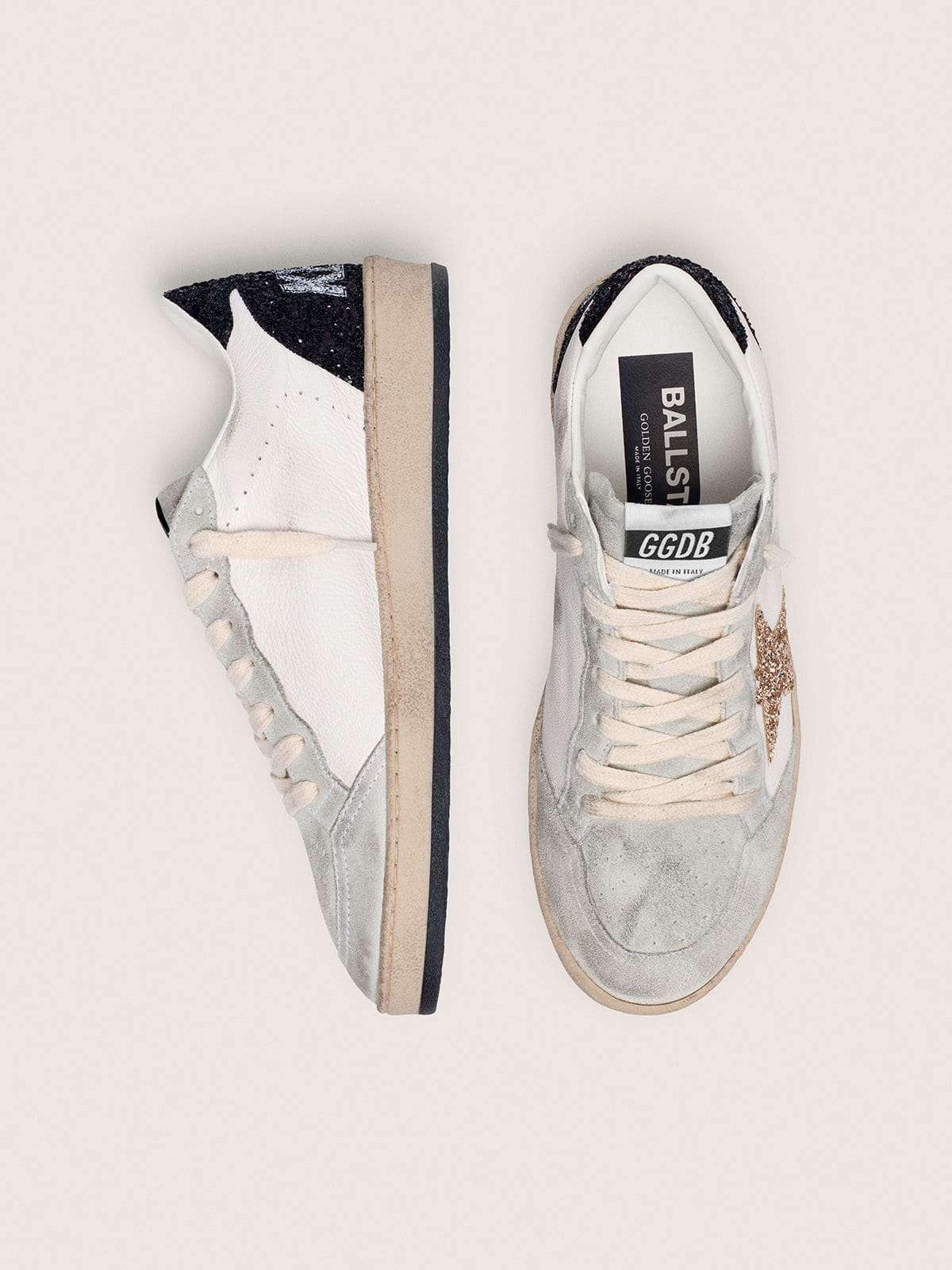 Women’s Ball Star  in nappa and suede with glitter star and black heel tab