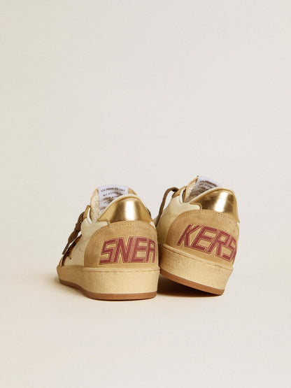 Women's Ball Star in nappa and suede with pony skin star and metallic heel tab