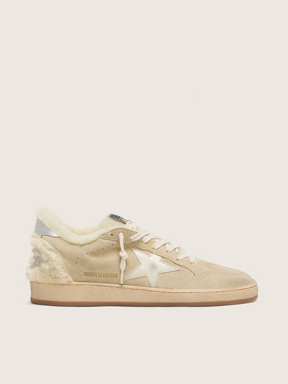 Women's Ball Star  in suede and shearling with white patent leather star