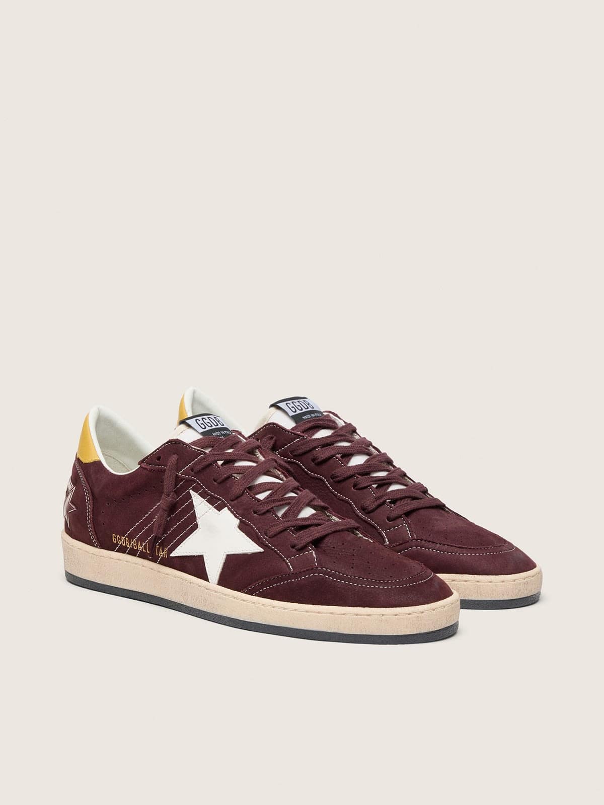 Women's Ball Star in chocolate nubuck with leather star and heel tab