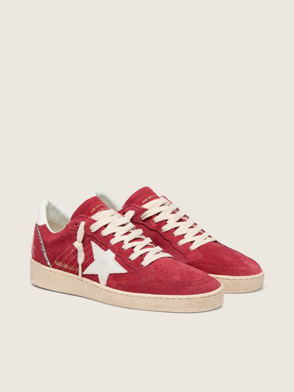 Women's Ball Star in red suede with white leather star and heel tab