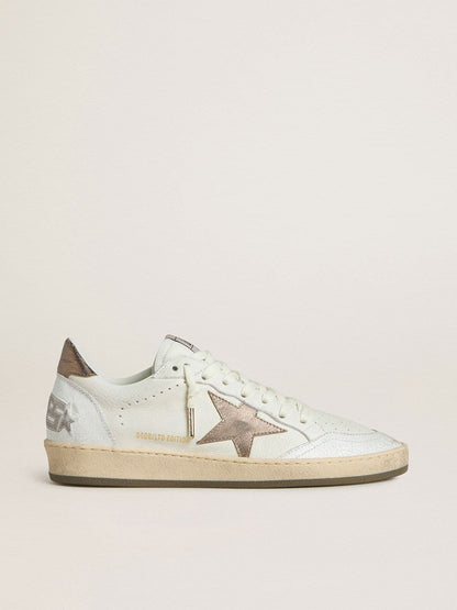 Women’s Ball Star Wishes in white leather with metallic bronze leather star