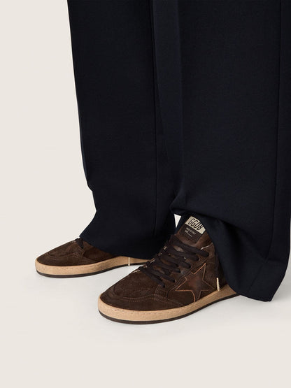 Women's Ball Star in brown suede with brown leather star and heel tab