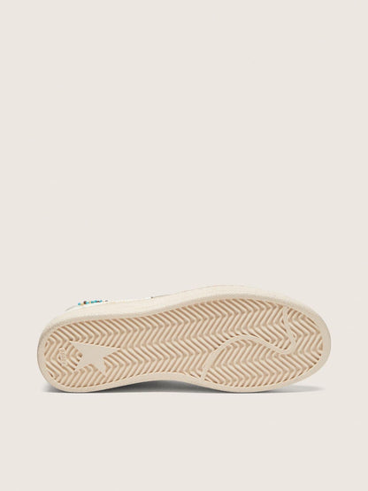 Women's Ball Star in cream leather with tone-on-tone star and beads