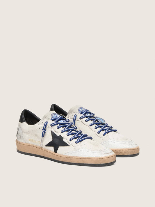 Women’s Ball Star LTD in white nappa leather with black leather star and heel tab