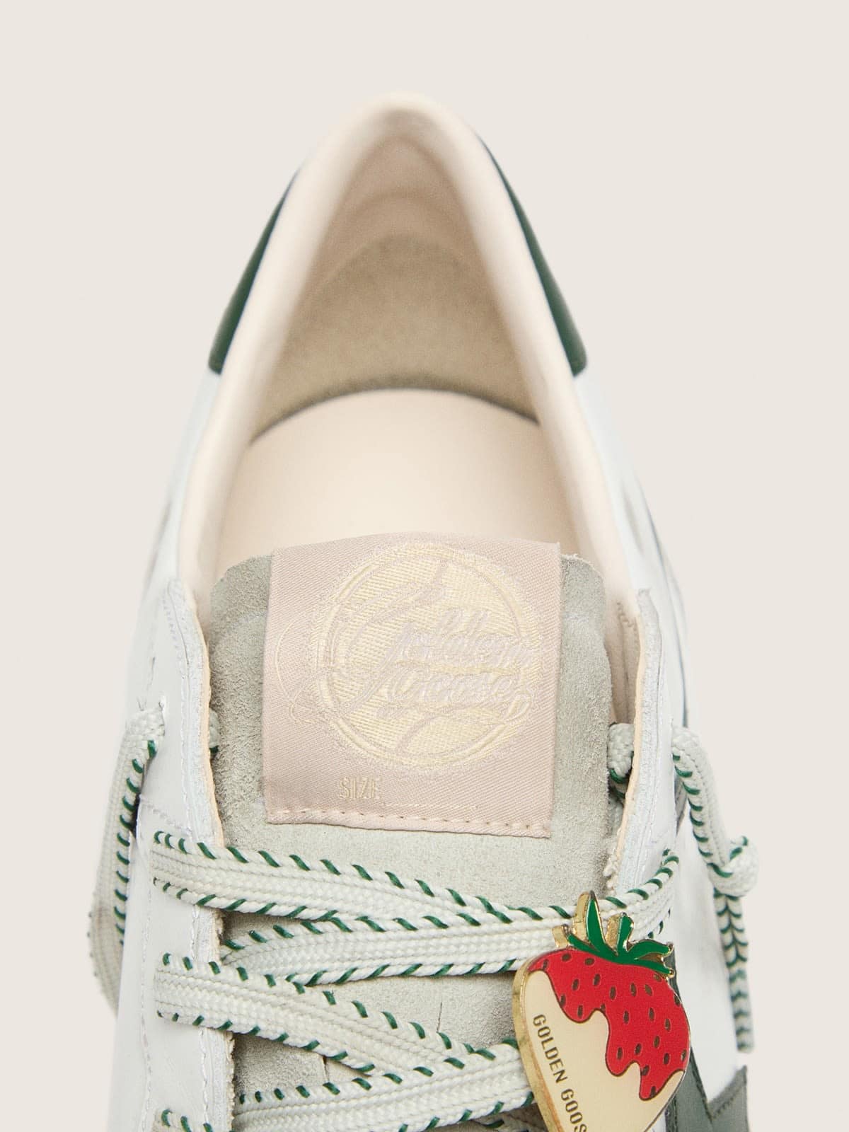 Women’s Ball Star LTD in white leather with green star and Skins